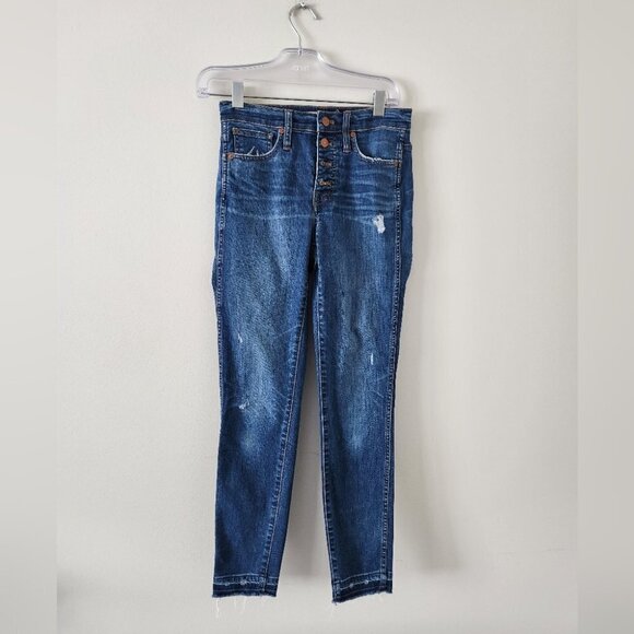 MADEWELL | 10" High Rise Skinny Jeans in Dewitt Wash Button Fly Size 25 - Picture 3 of 7